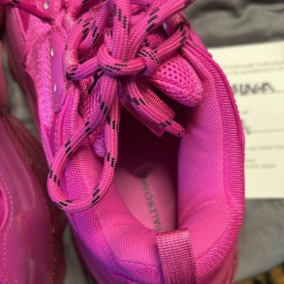 Hot pink Balenciaga triple S clear sole chunky Sneakers worn 2 times size 39 - Picture 12 of 12
